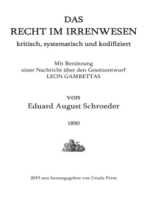 cover image of Das Recht im Irrenwesen